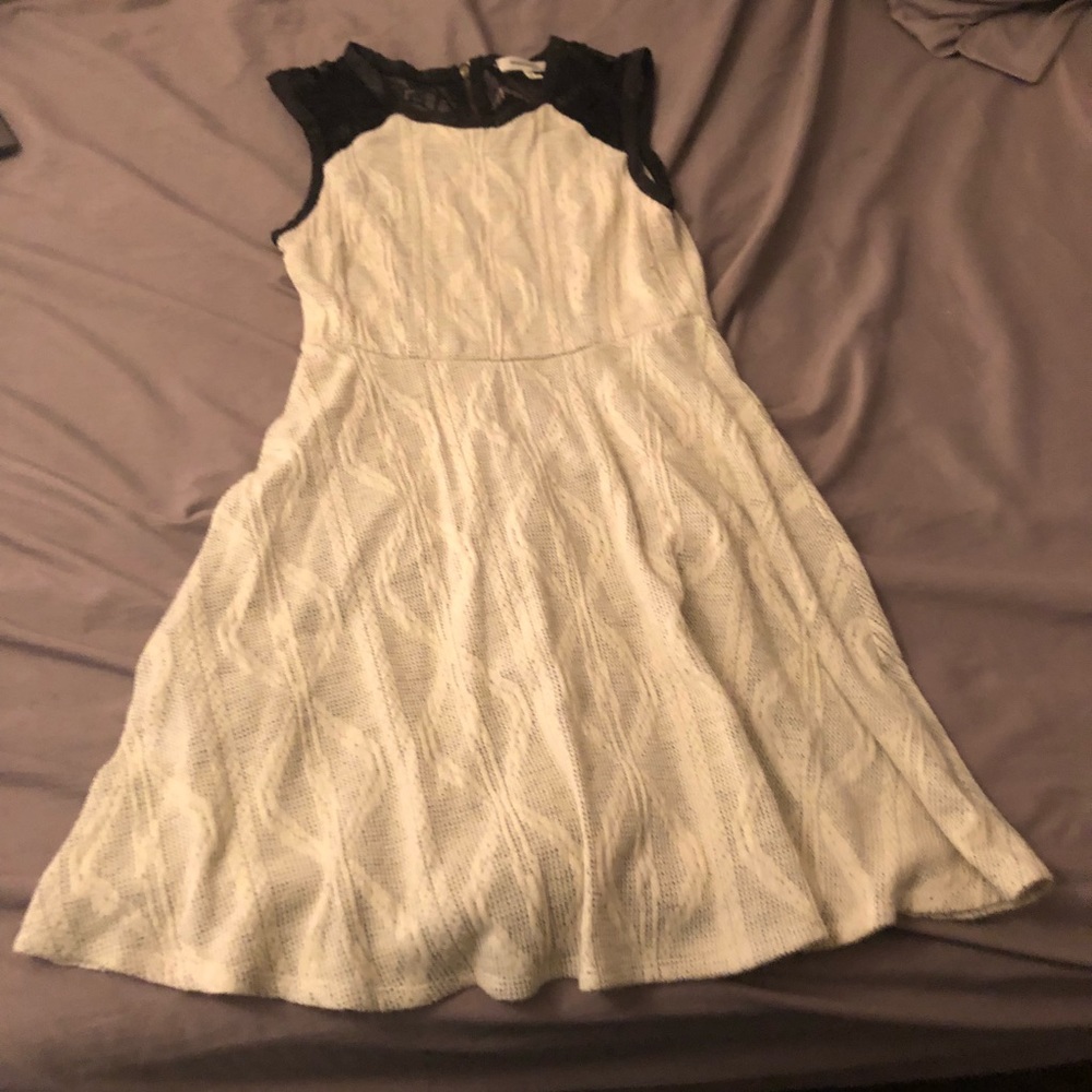 Cream and black casual dress